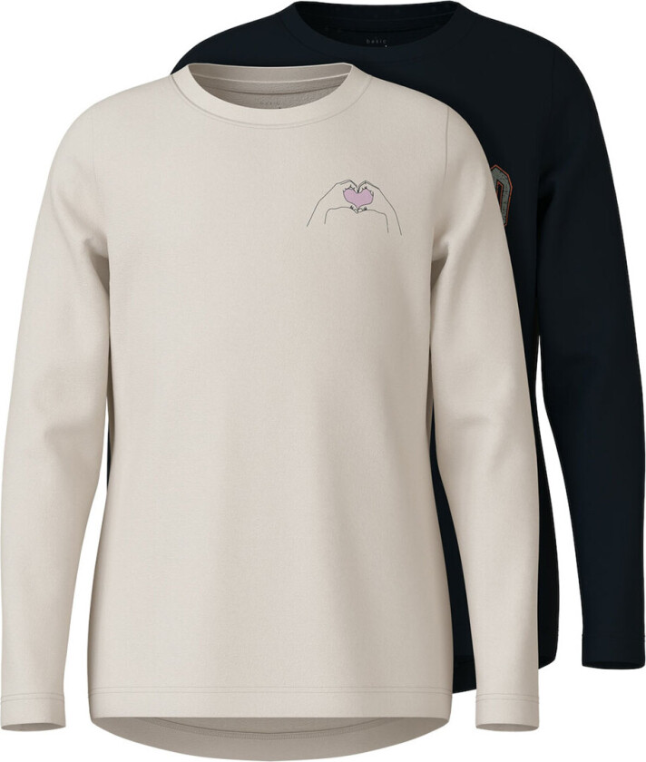 Genser - NkfVix - 2-pack - Black/Jet Stream/Love - - 11-12 år (146-152) - Genser