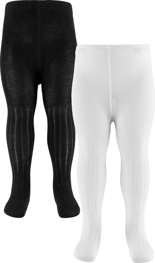 Strømpebukser - 2-pack - Rib - Noos - Black - - 104/110 - Strømpebukser