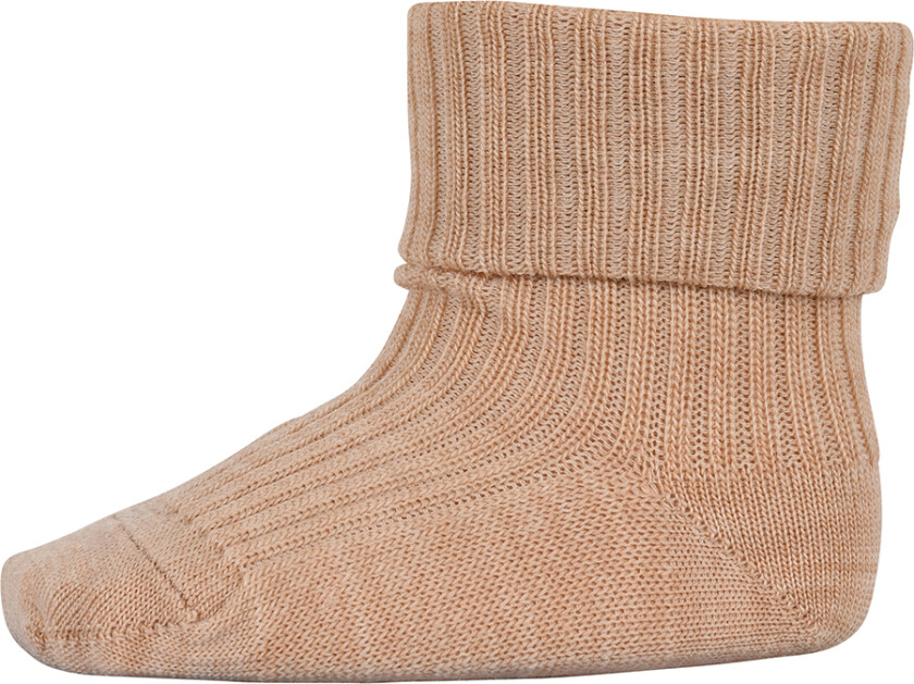 Sokker - Ull - Rib - Camel Melange - - 19/21 - Sokker