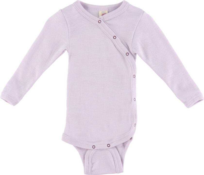 Omslagsbody L/æ - Ull/Silke - Magnolia - - 74/80 - Langermet Body