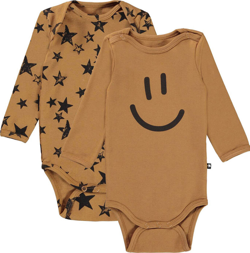 Body L/æ - 2-pack - Foss - Stjerner jordnær - - 1½ år (86) - Langermet Body