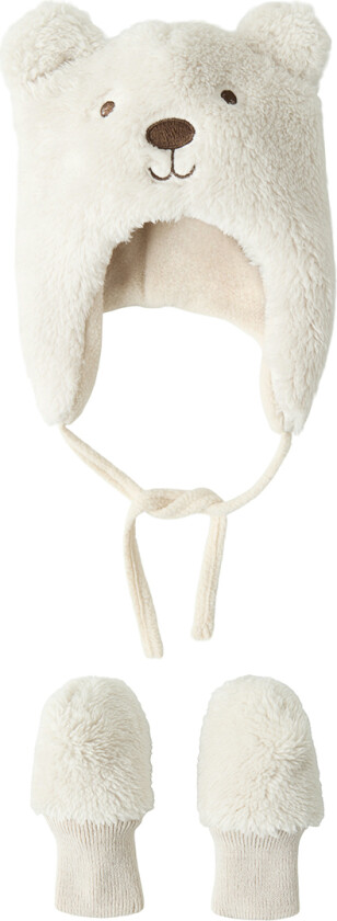 Sett - Lue/Votter - Teddy - NbnMatuta - Regnværsdag - - 40-44 cm - Lue