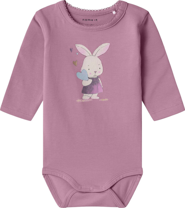 Body L/æ - NbfNejse - Mauve Orchid m. Kanin - - 62 - Langermet Body