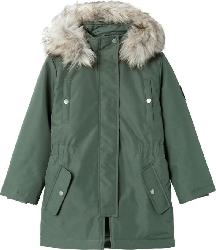 Vinterjakke - NOOS - NkfMilla Parka - Agave Green - - 10 år (140) - Vinterjakke
