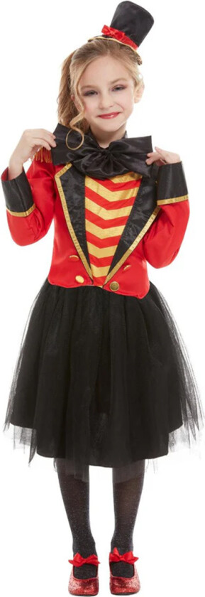 Kostymer - Deluxe Ringmester - Rød/Svart - - 7-9 år (122-134) - Kostymer