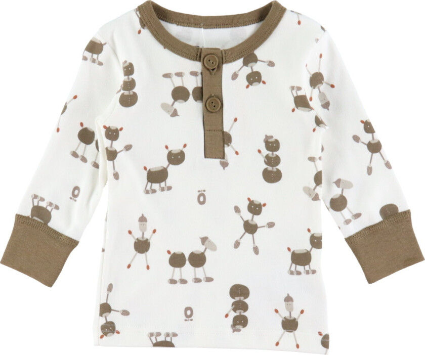 Genser - Off White m. Kastanjefigurer - - 1 år (80) - Genser