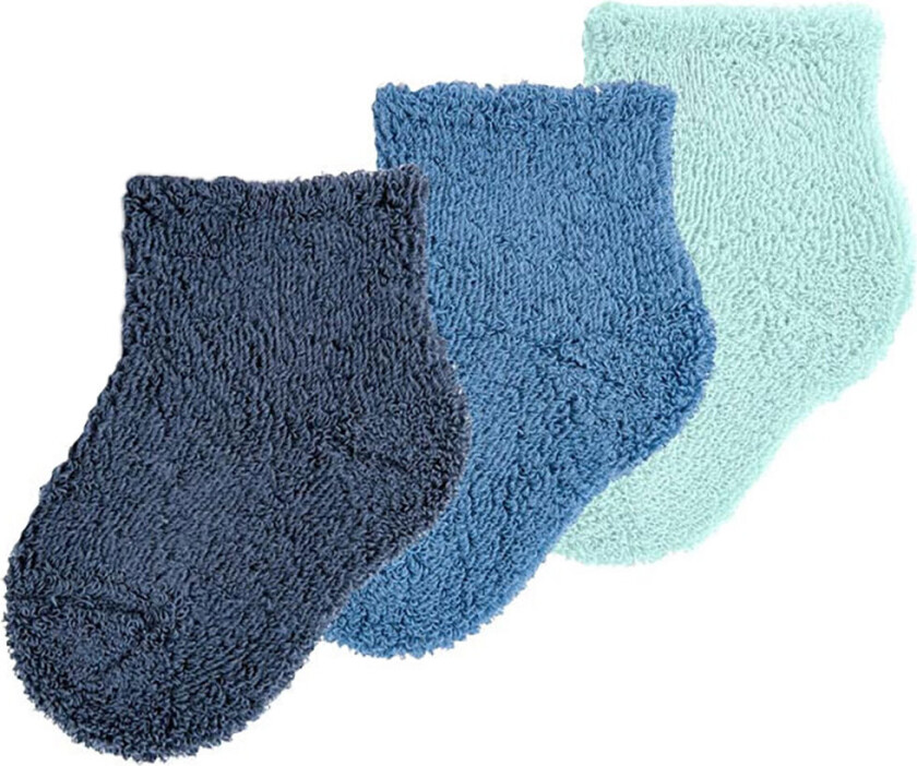 Sokker - 3-pack - Terry - Blue Toner - - 0-3 md - Sokker
