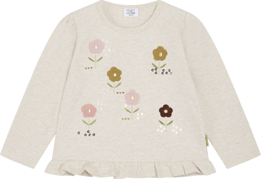 Genser - Ajna - Wheat Melange m. Blomster - - 2 år (92) - Genser