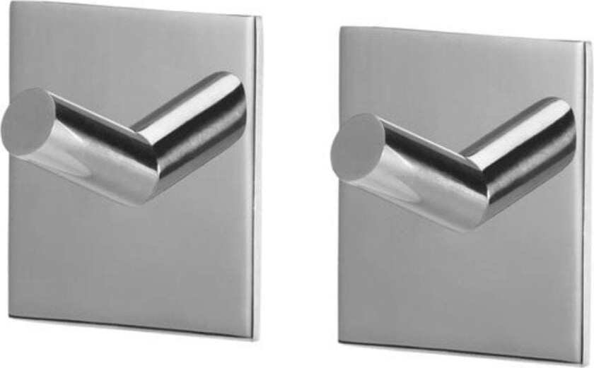 Square Enkel Krok 2 pk Selvklebende Krom