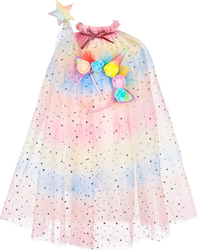 Kostymer - Kapp m. Tryllestav/Horn - Unicorn - Flerfarget - - 3-4 år (98-104) - Kostymer