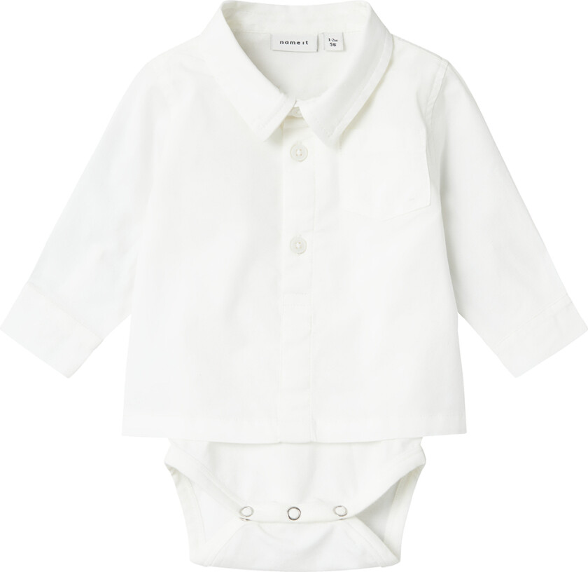 Skjorte L/Æ - NbmRoah - Bright White - - 50 - Langermet Body