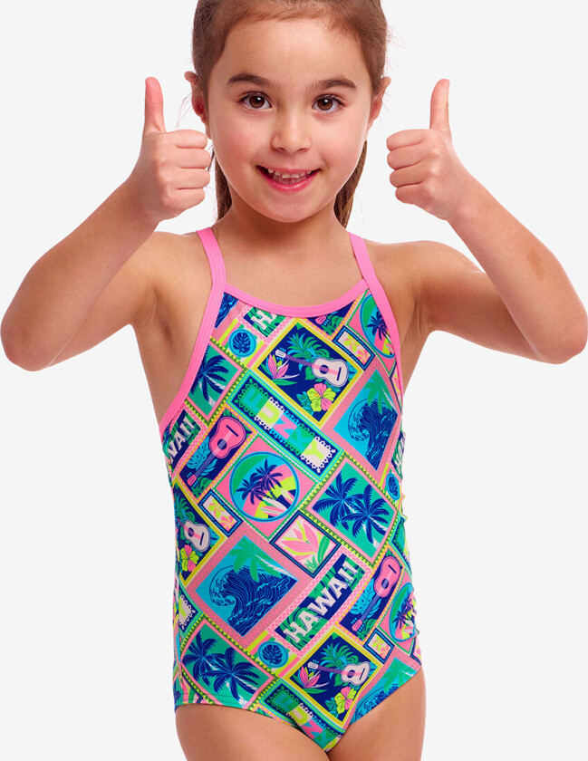 Badedrakt - Trykt One-delt - UV50+ - Ukulele Babe - - 4 år (104) - Badetøy