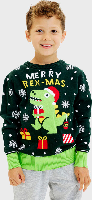 s Genser - Sweet jul Dino - Grønn - - 1-2 år (80-92) - Genser