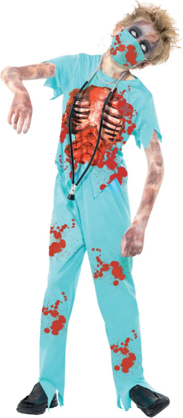 Kostymer - Zombie Surgeon - Blå - - 10-12 år (140-152) - Kostymer