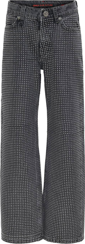 Jeans - KogHudson - Grey Denim m. Glitterstein - - 13 år (158) - Jeans