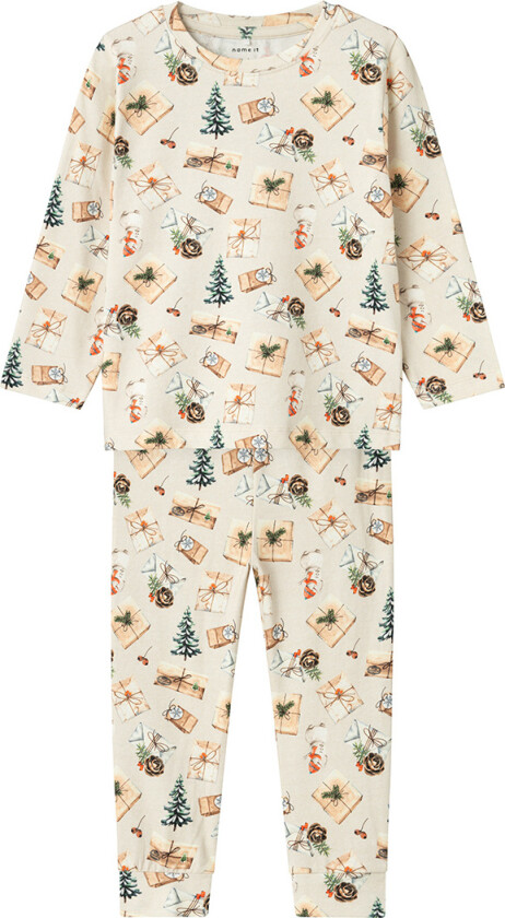 Pysjamas - 2 Deler - NknRoccos - Peyote Melange - - 9 år (134) - 2-delt nattøy