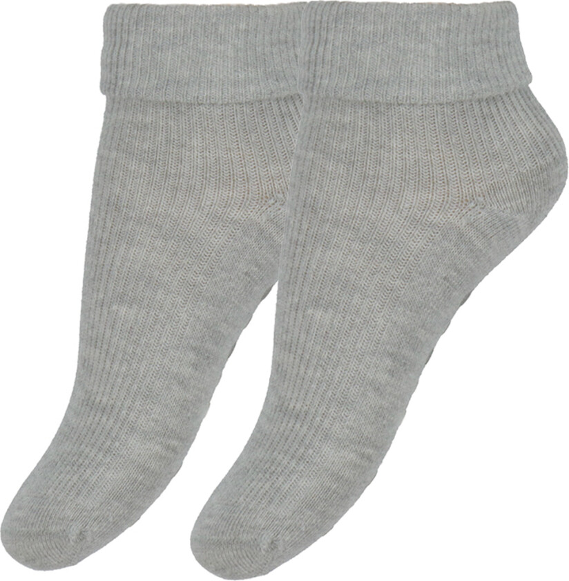 Sokker - Rib - 2-pack - Antiskli - Light Grey Melange - - 19/22 - Sokker