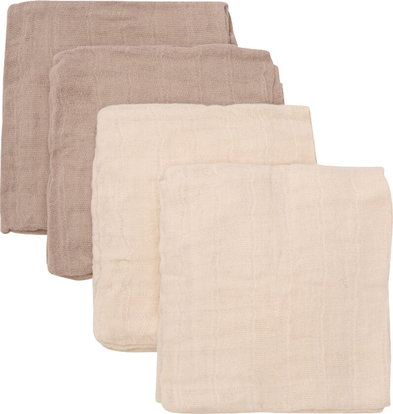 Pippi Stoffklutene - 4-pack - 65x65 cm - Nomad/Beige - Pippi Baby - OneSize - Gulpeklut