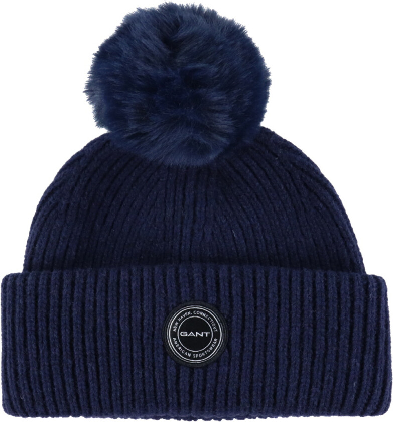 Lue - Strikk - Ull - Pom Pom - Classic+ Blue - - L/XL - Lue
