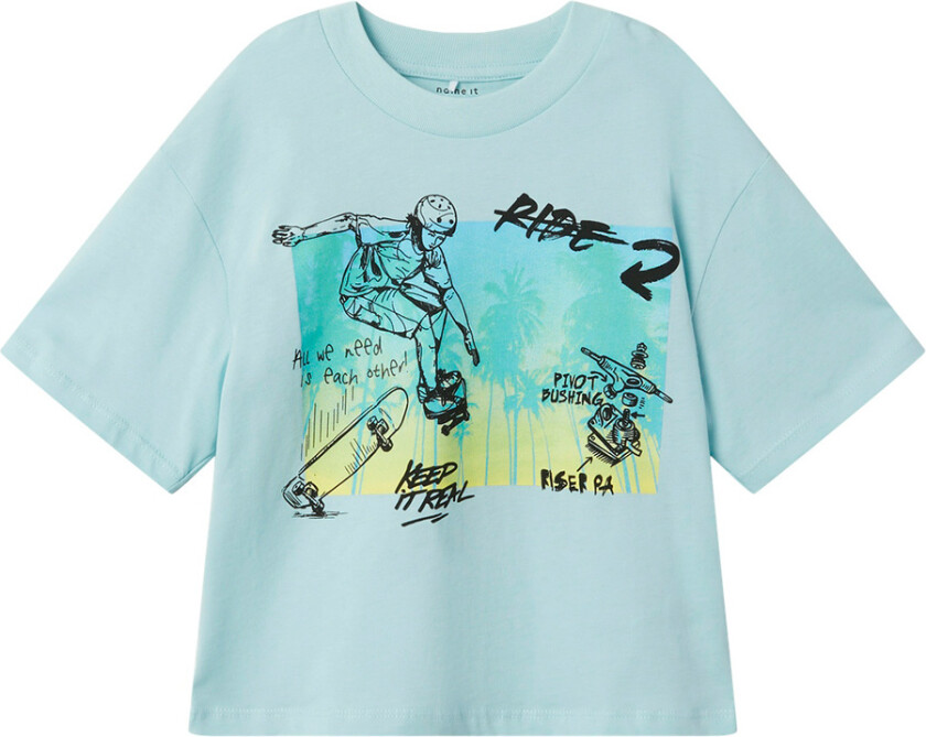 T-skjorte - NmmJopo - Canal Blue - - 6 år (116) - T-skjorte