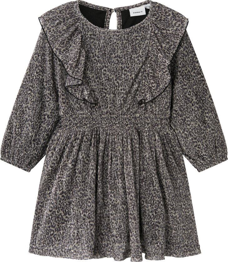 Kjole - NmfRisari - Black/Leo - - 1½ år (86) - Kjole