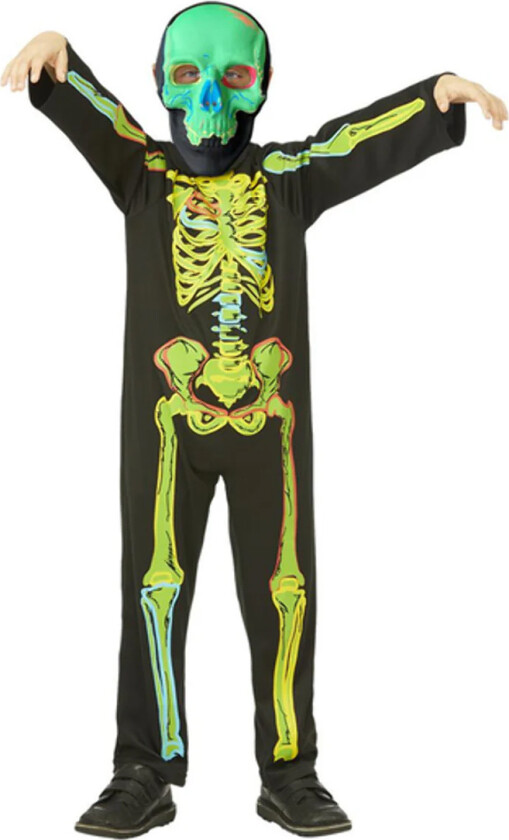 Kostymer - Green Skeleton Glow In The Dark - Multi - - 10-12 år (140-152) - Kostymer
