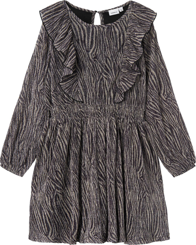 Kjole - NkfFrisari - Black/Zebra - - 11 år (146) - Kjole