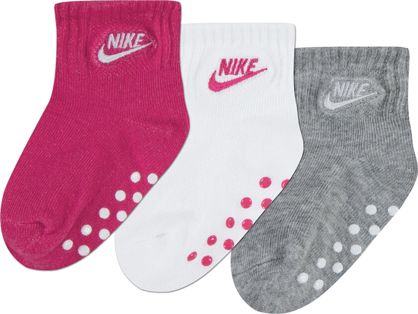 Sokker - 3-pack - Sklisikker - Rosa/Hvit/Grå - - 15 - Sokker