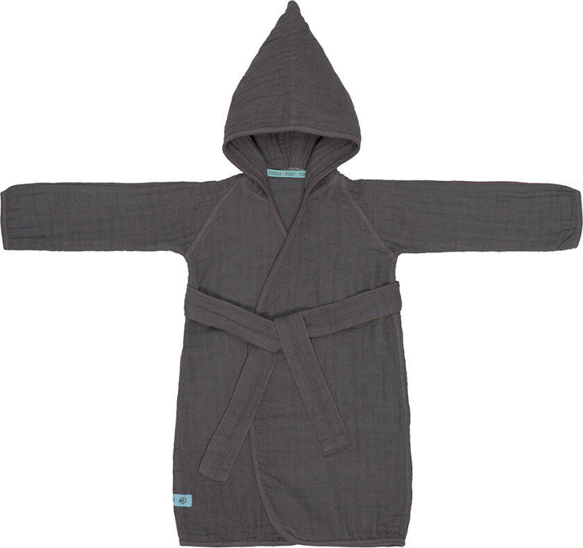 Badekåpe - Muslin - 2-3 år - Antrasittgrå - - OneSize - Badekåpe
