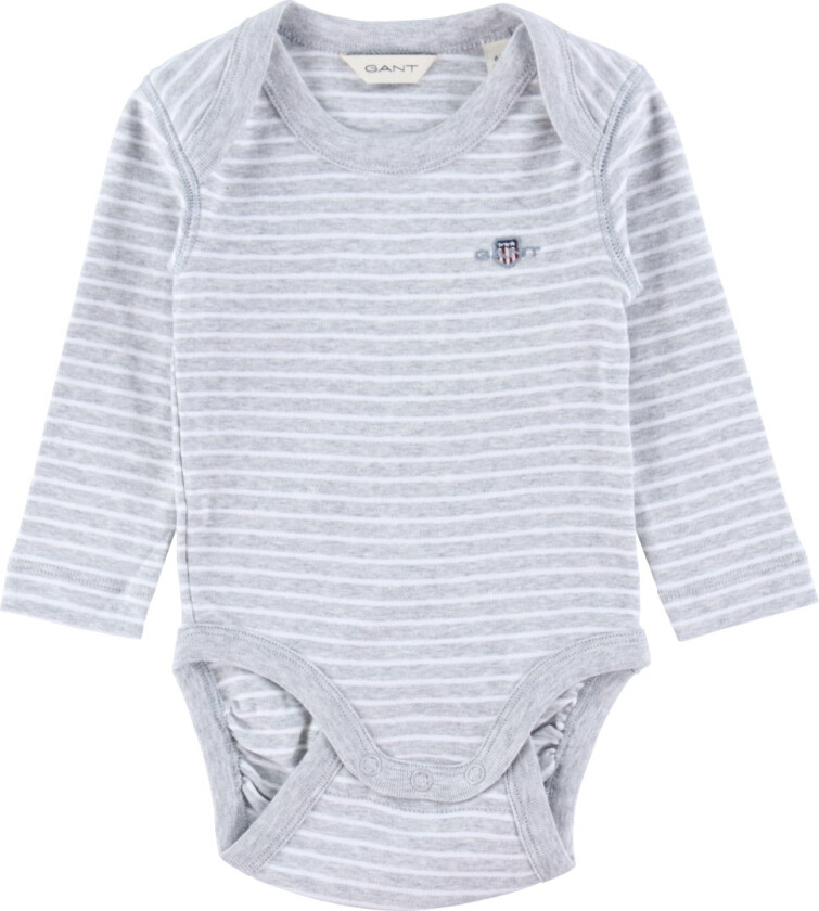 Body L/æ - Shield Striped - Light Grey Melange - - 62 - Langermet Body