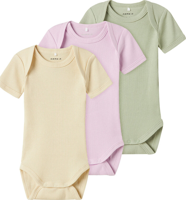 Bodyer k/æ - Rib - Noos - NbnBody - 3-pack - Winsome Orc - - 68 - Kortermet body