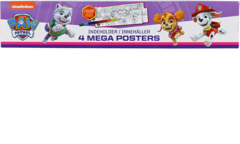 Plakater - Paw Patrol Skye Boks m. 4 Plakater - - OneSize - Plakat