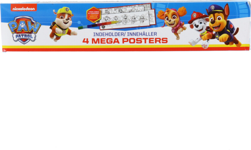 Plakater - Paw Patrol Boks m. 4 Kjempe Plakater - - OneSize - Plakat