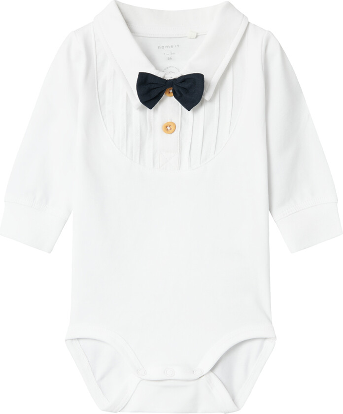 Body L/æ - NbmRamus - Bright White - - 1½ år (86) - Langermet Body