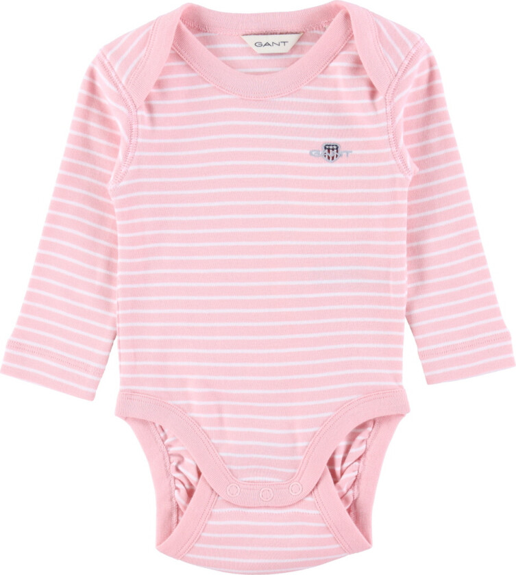 Body L/æ - Shield Striped - Blushing Pink - - 1½ år (86) - Langermet Body