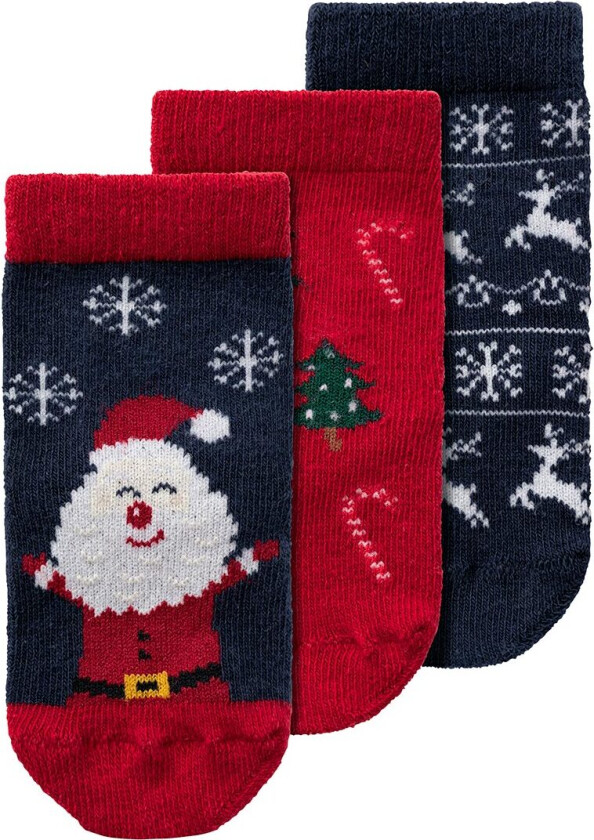 Sokker - NbnRichristmas - 3-pack - Dark Sapphire/Jester - - 50/56 - Sokker