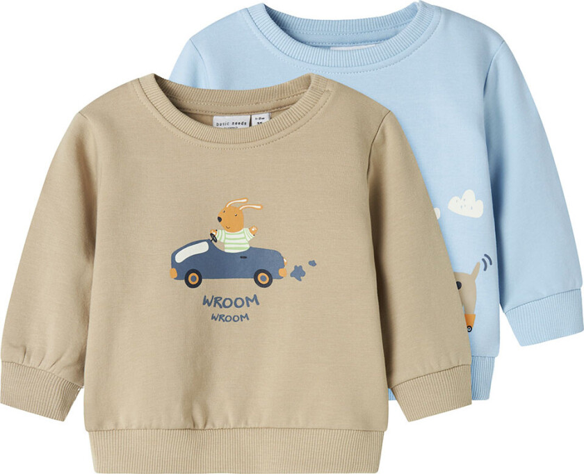 Collegegenser - NbfVonne - 2-pack - Cerulean/Dog On Whee - - 62 - Collegegenser