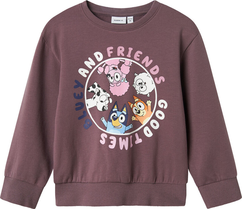 Collegegenser - NmfNira Bluey - Arctic Dusk m. Trykk - - 2 år (92) - Collegegenser