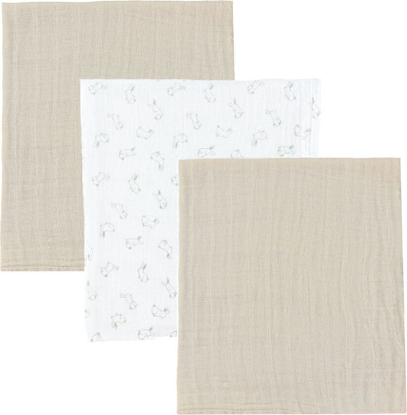 Pippi Stoffklutene - 3-pack - 65x65 cm - Peyote - Pippi Baby - OneSize - Gulpeklut