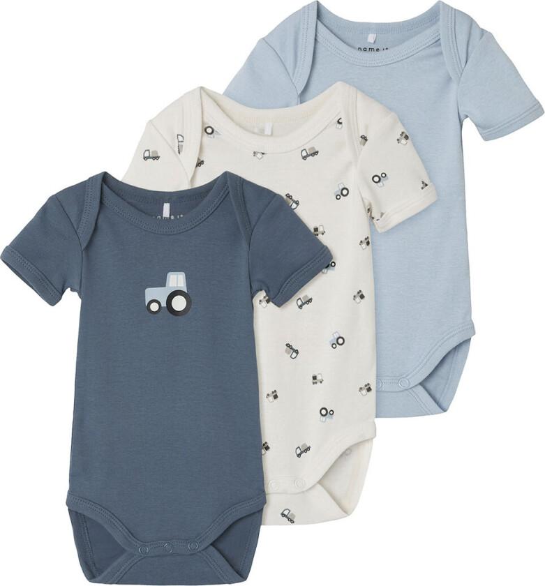 Body k/æ - Noos - 3-pack - Jet Strøm - - 1½ år (86) - Kortermet body