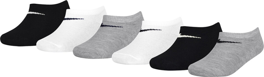 Ankelsokker - No Show - 6-pack - Hvit/Svart/Grå - - 27/35 - Sokker