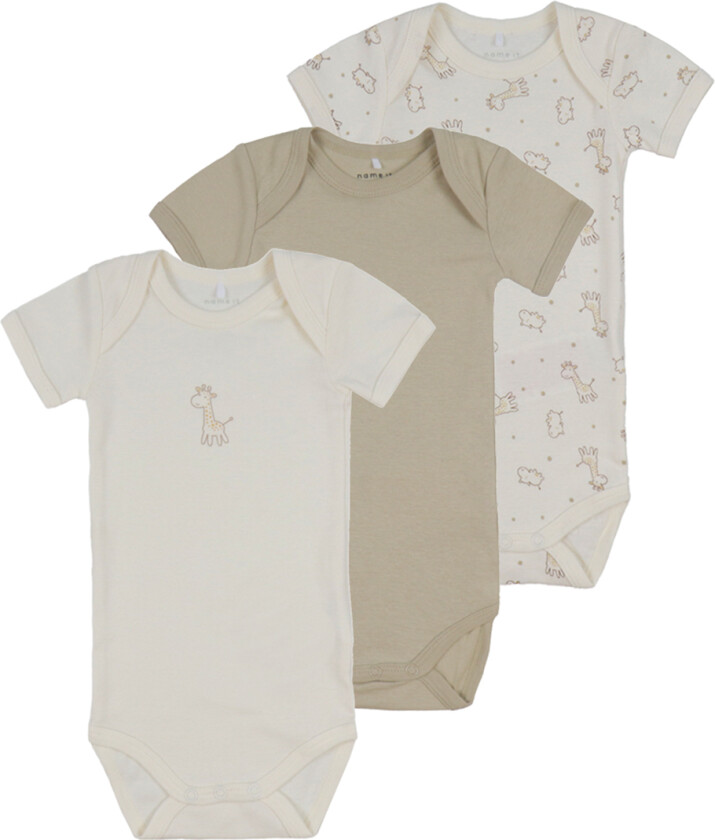 Body k/e - Nei - NbnBody - 3-pack - Jet Strøm - - 62 - Kortermet body