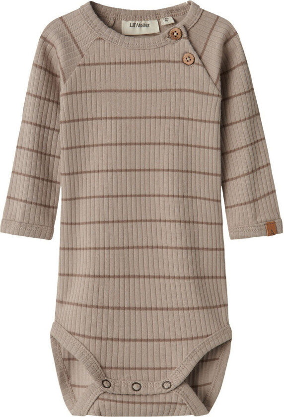 Lil' Atelier Body L/æ - Rib - NbmKail - Pure Cashmere m. Striper - Lil Atelier - 2 år (92) - Langermet Body