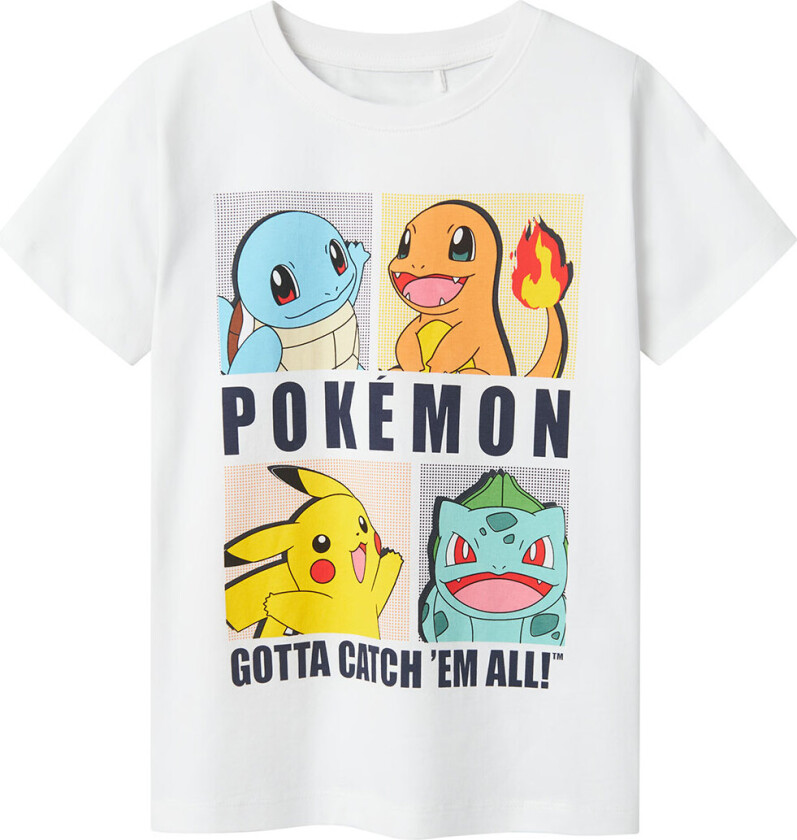 T-skjorte - Noos - NkmDazz Pokémon - Bright White m. Try - - 5 år (110) - T-skjorte