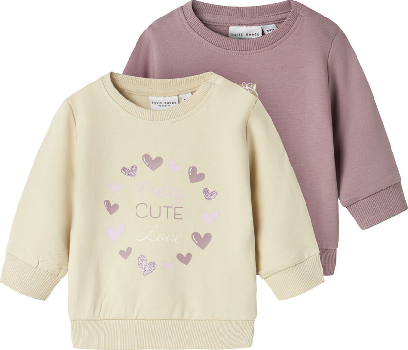 Collegegenser - NbfVrilllie - 2-pack - Elderberry/CAT Ba - - 56 - Collegegenser