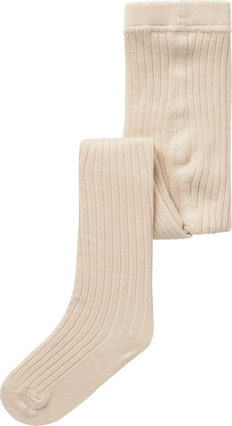 Lil' Atelier Strømpebukser - Noos - Rib - NmnIlso - Grey Morn - Lil Atelier - 7-8 år (122-128) - Strømpebukser