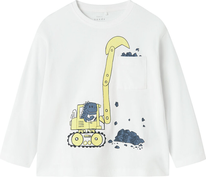 Genser - NmmVillian - Bright White/Tractor Dino - - 6 år (116) - Genser