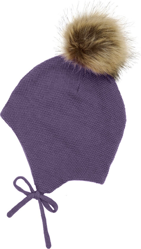 Lue - Ull/Bomull - Purple Sage m. Imitert pels - - 48 cm - Lue