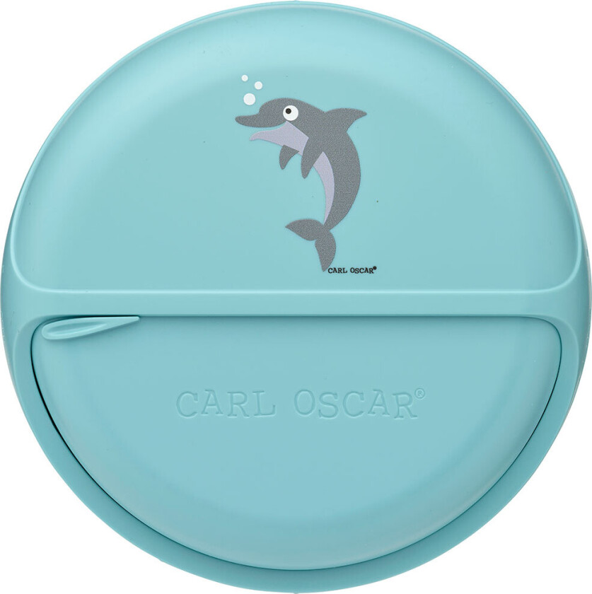Snackboks - SnackDisc - 15 cm - Blå m. Delfin - - OneSize - Matboks