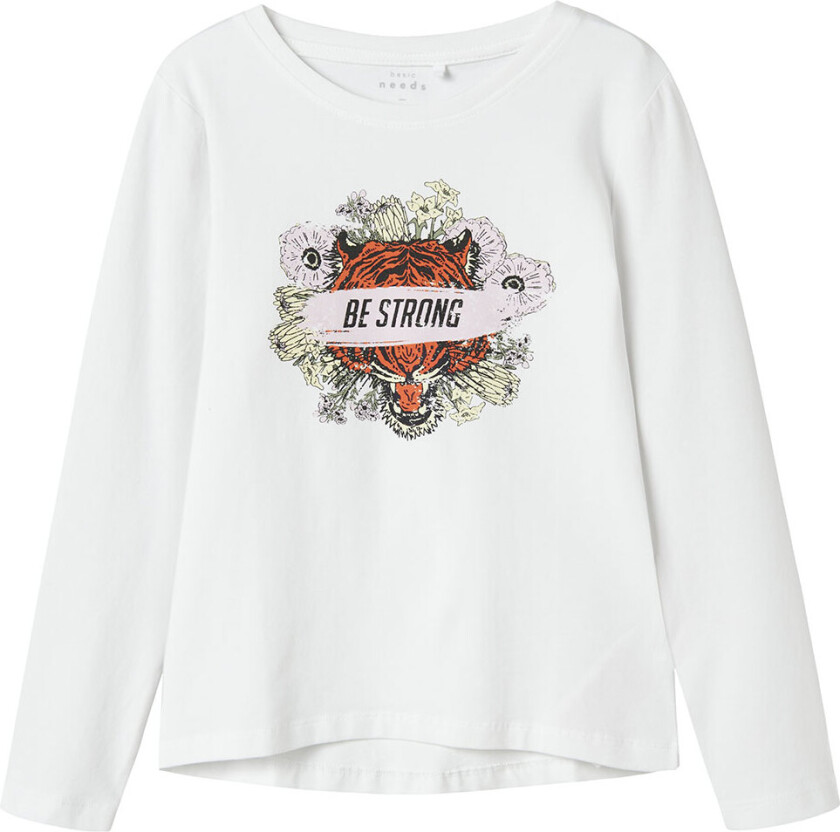 Genser - NkfVix - Bright White/Be Strong - - 7-8 år (122-128) - Genser